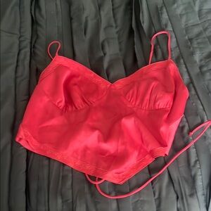 Cotton Candy Vibrant Red Camisole with Lace